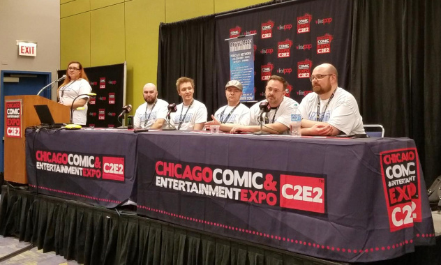"Everyday Podcasting For Your Everyday Life" C2E2 Panelists. L to R Naki, Willie Nelson, Cody Gough (#Verified), Beef, Stargate Pioneer and Chris Ferrell