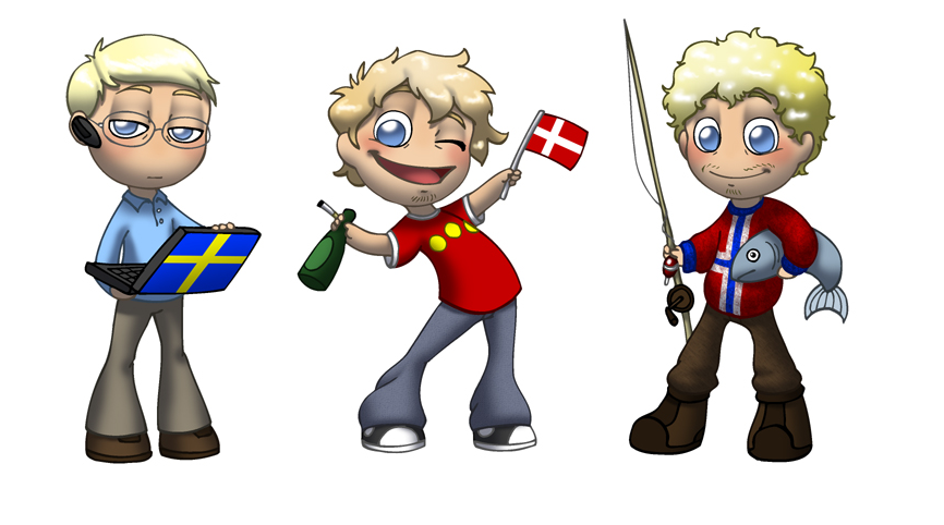 Sweden, Denmark, and Norway
