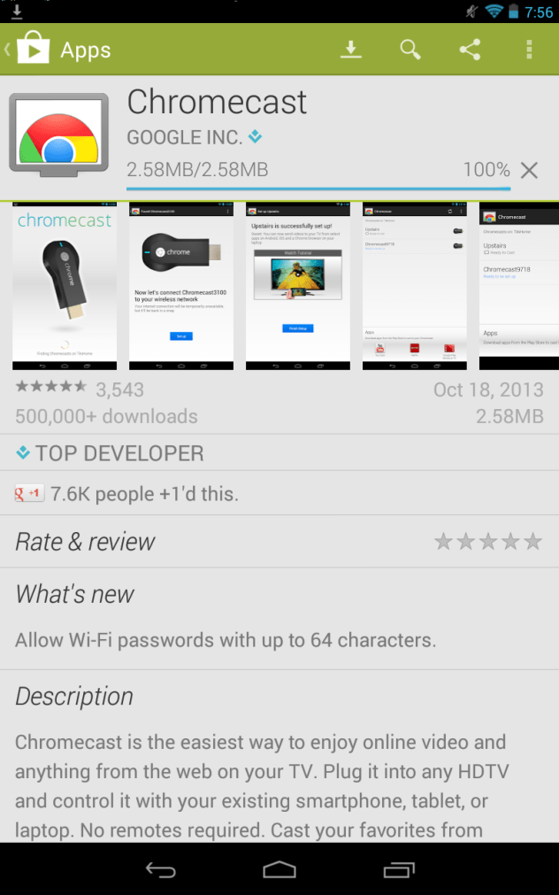 Chromecast App in Canadian Google Play